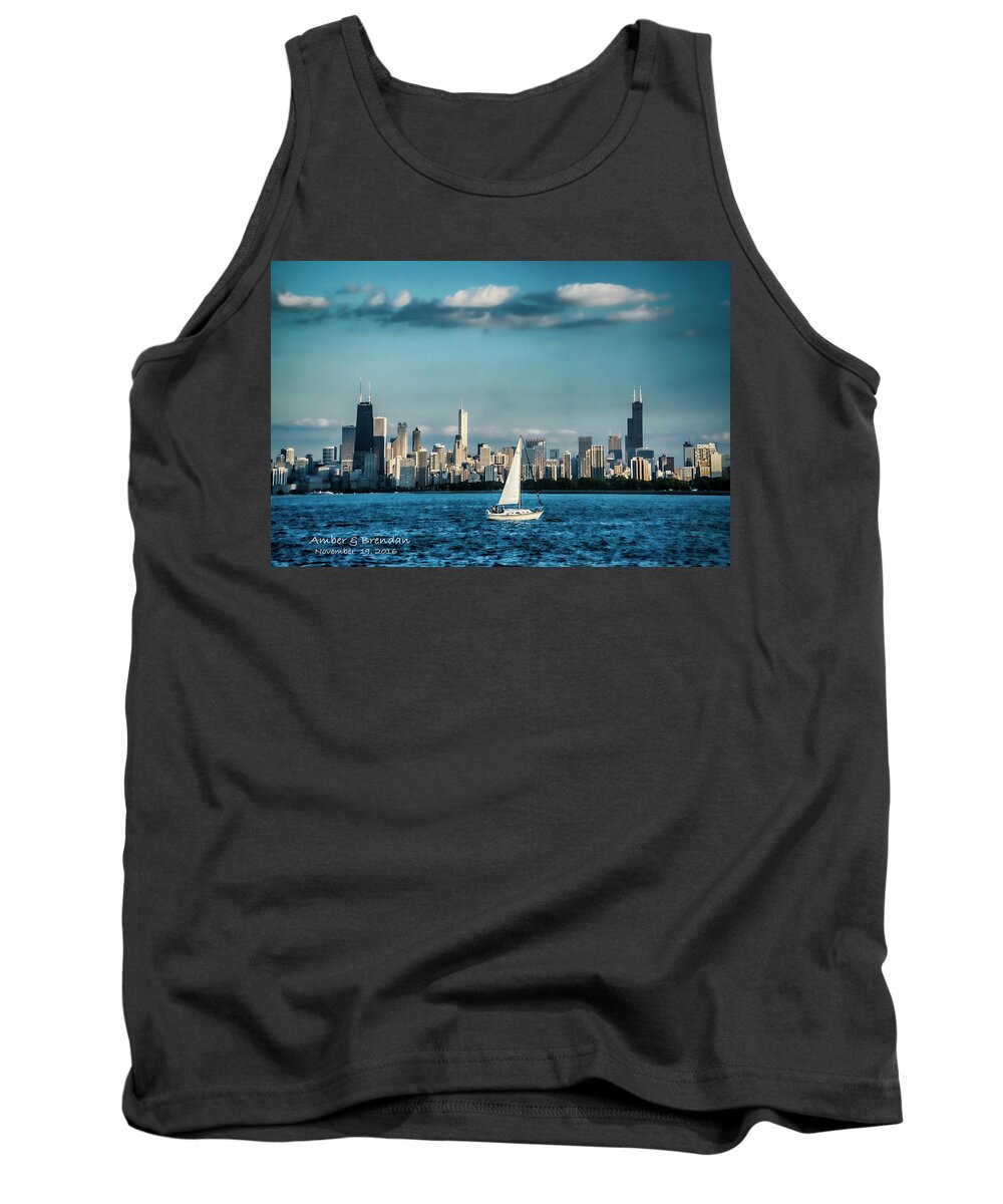 Chicago Tank Top featuring the photograph Evan's Chicago skyline by Sven Brogren