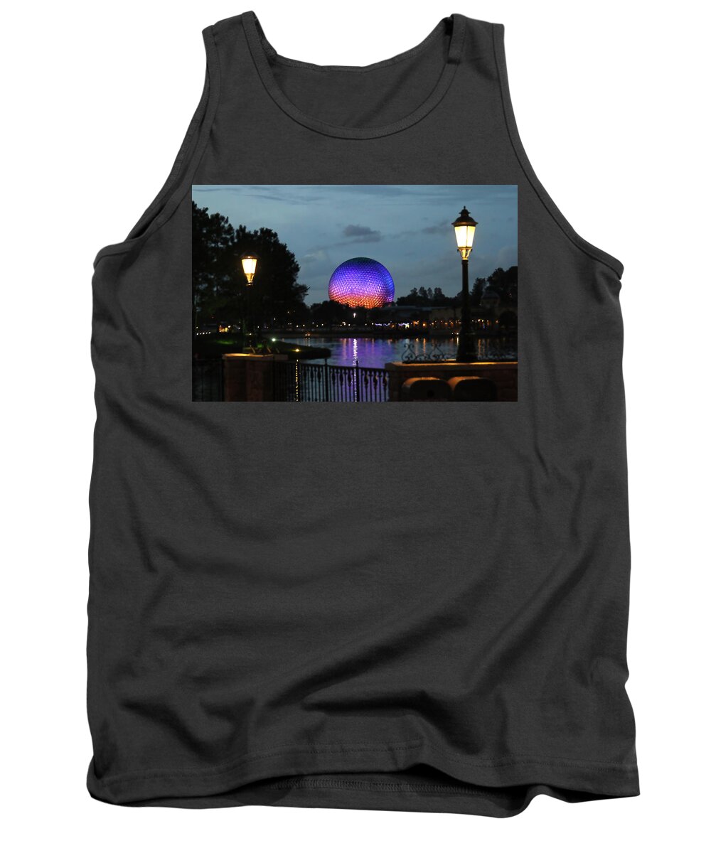 Epcot Tank Top featuring the photograph Evening at Epcot by Jackson Pearson