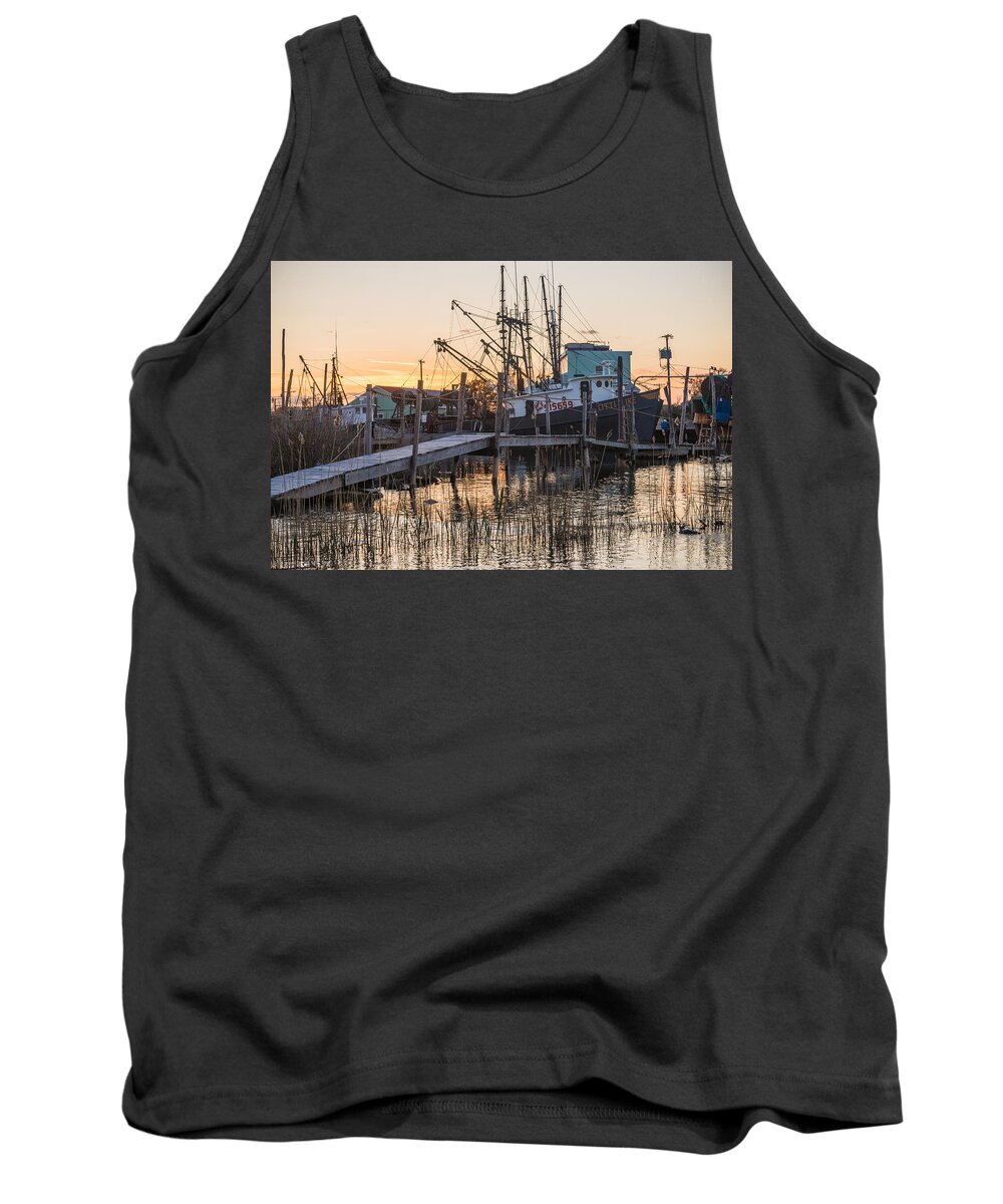 New Jersey Tank Top featuring the photograph Evening Docks by Kristopher Schoenleber