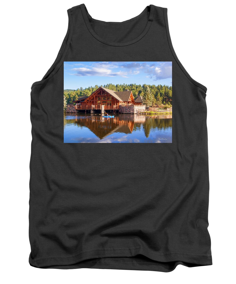 2016 Tank Top featuring the photograph Evergreen Boathouse by Tim Kathka