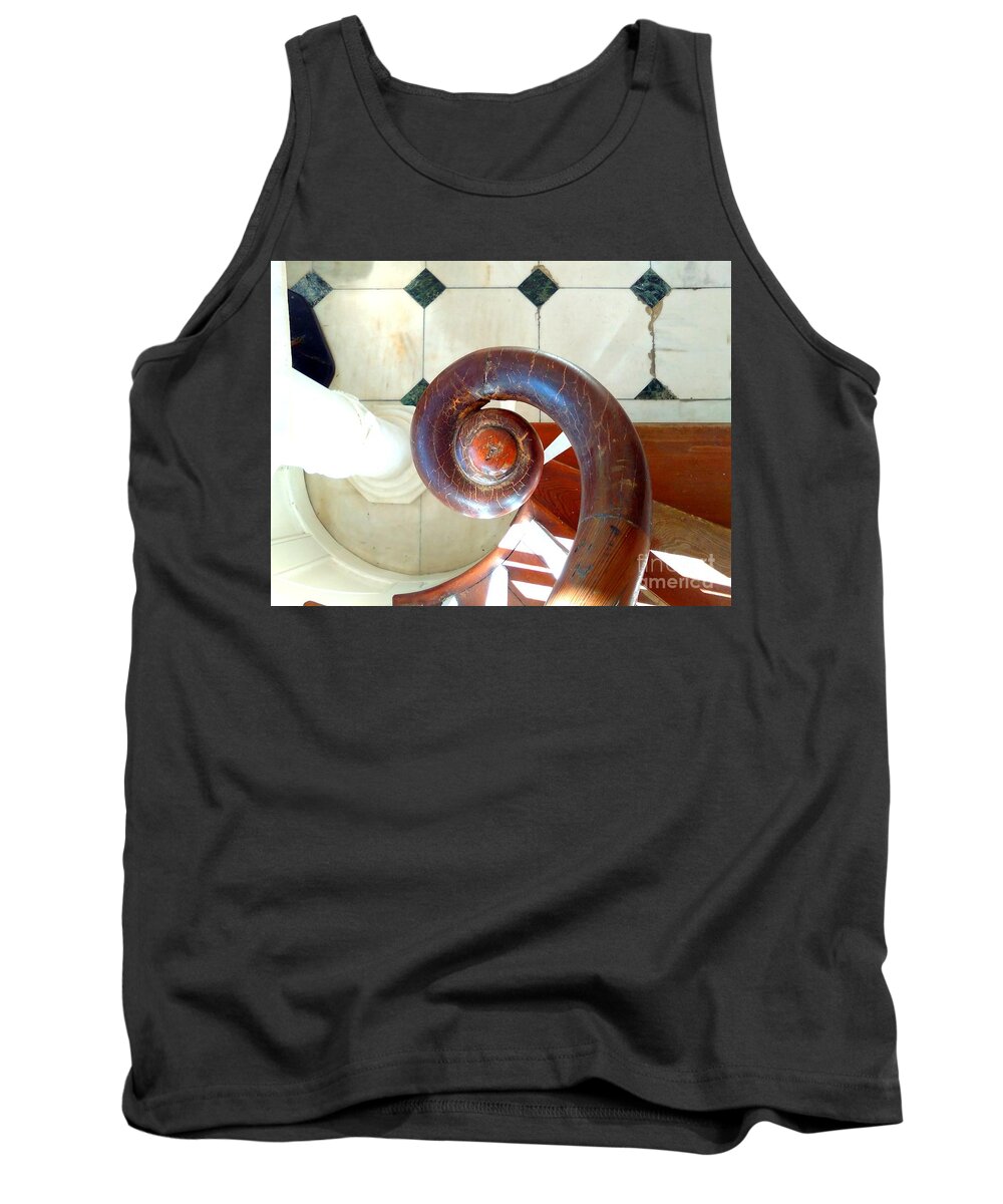 Wallace Louisiana Tank Top featuring the photograph Evergreen Plantation Stair Detail In Wallace Louisiana by Michael Hoard