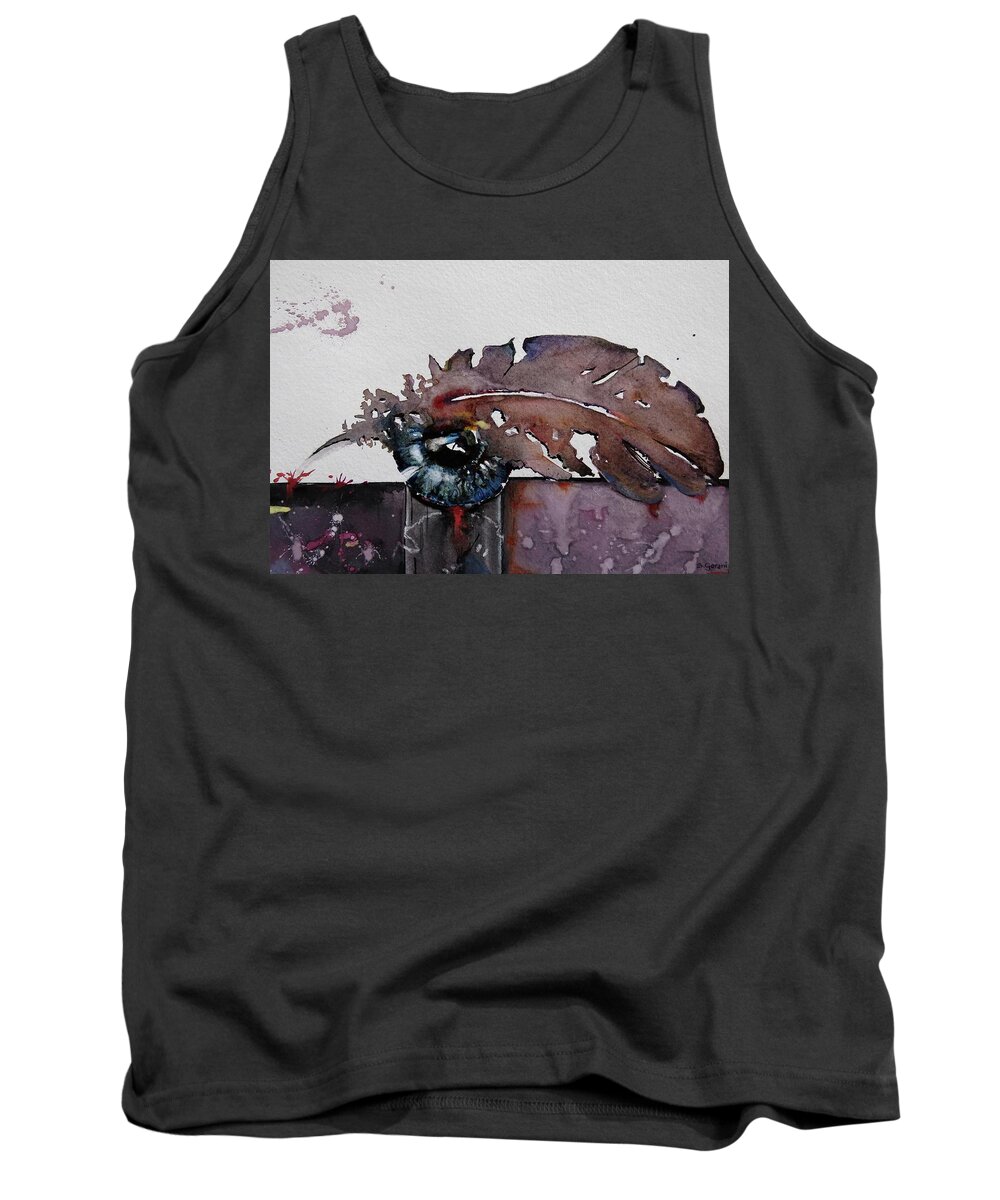 Painting Tank Top featuring the painting Eye Feather by Geni Gorani