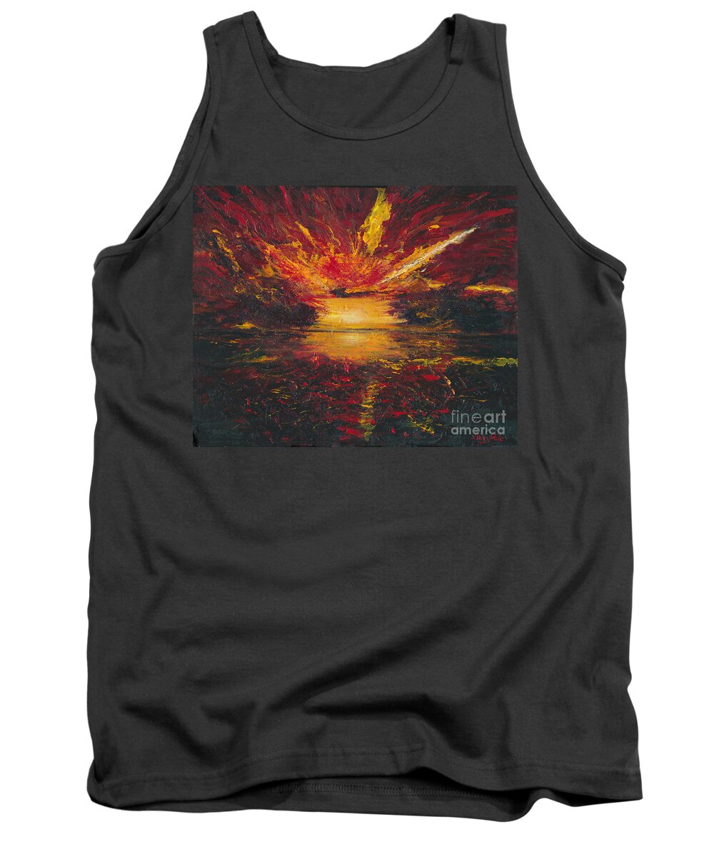 Storm Tank Top featuring the painting Eye of the Storm by Ania M Milo