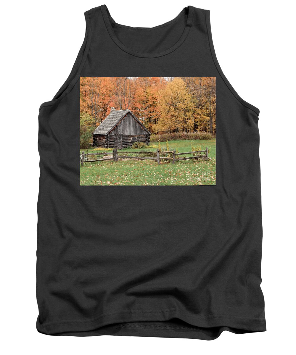 Autumn Tank Top featuring the photograph Fall at The Log Cabin by Rod Best