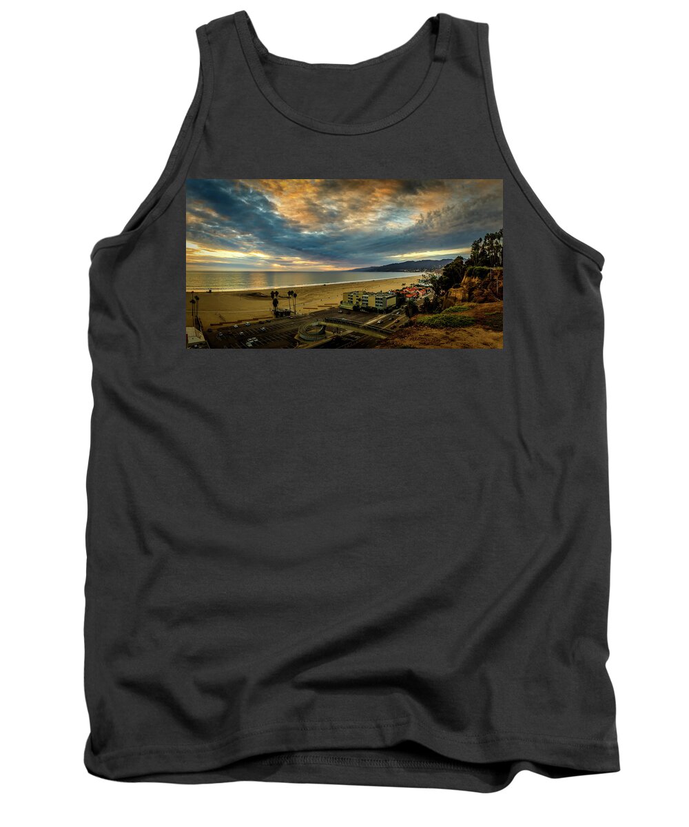 Sunset Tank Top featuring the photograph Fall Clouds Over The Bay by Gene Parks