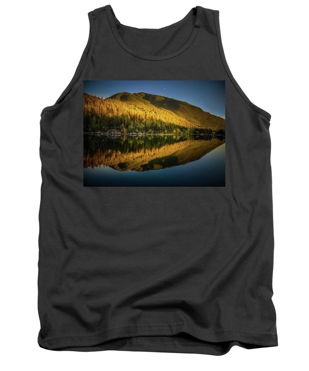 Blue Tank Top featuring the photograph Fall sunset by Thomas Nay