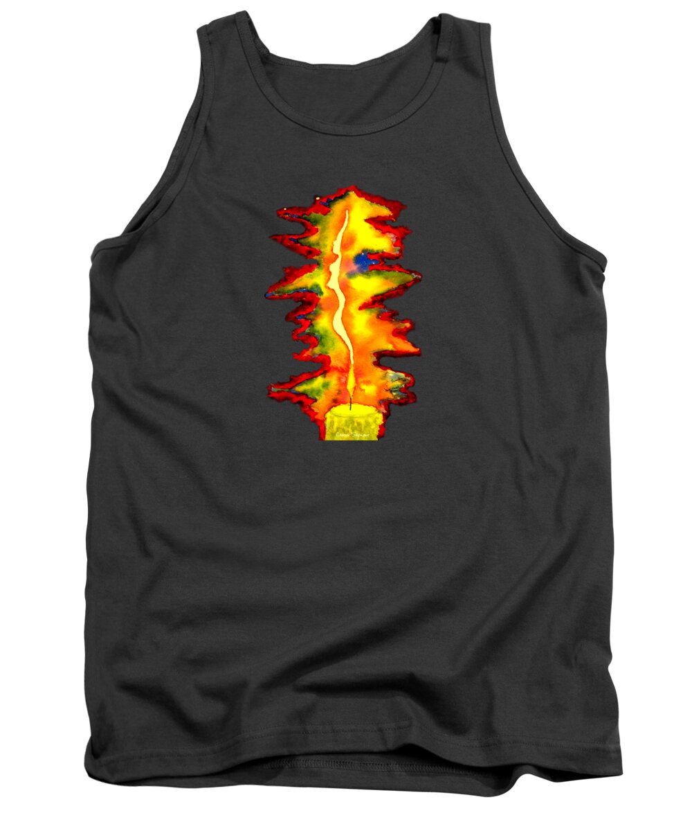 Candle Flame Tank Top featuring the mixed media Feminine Light - Apparel Design 1 by Leanne Seymour