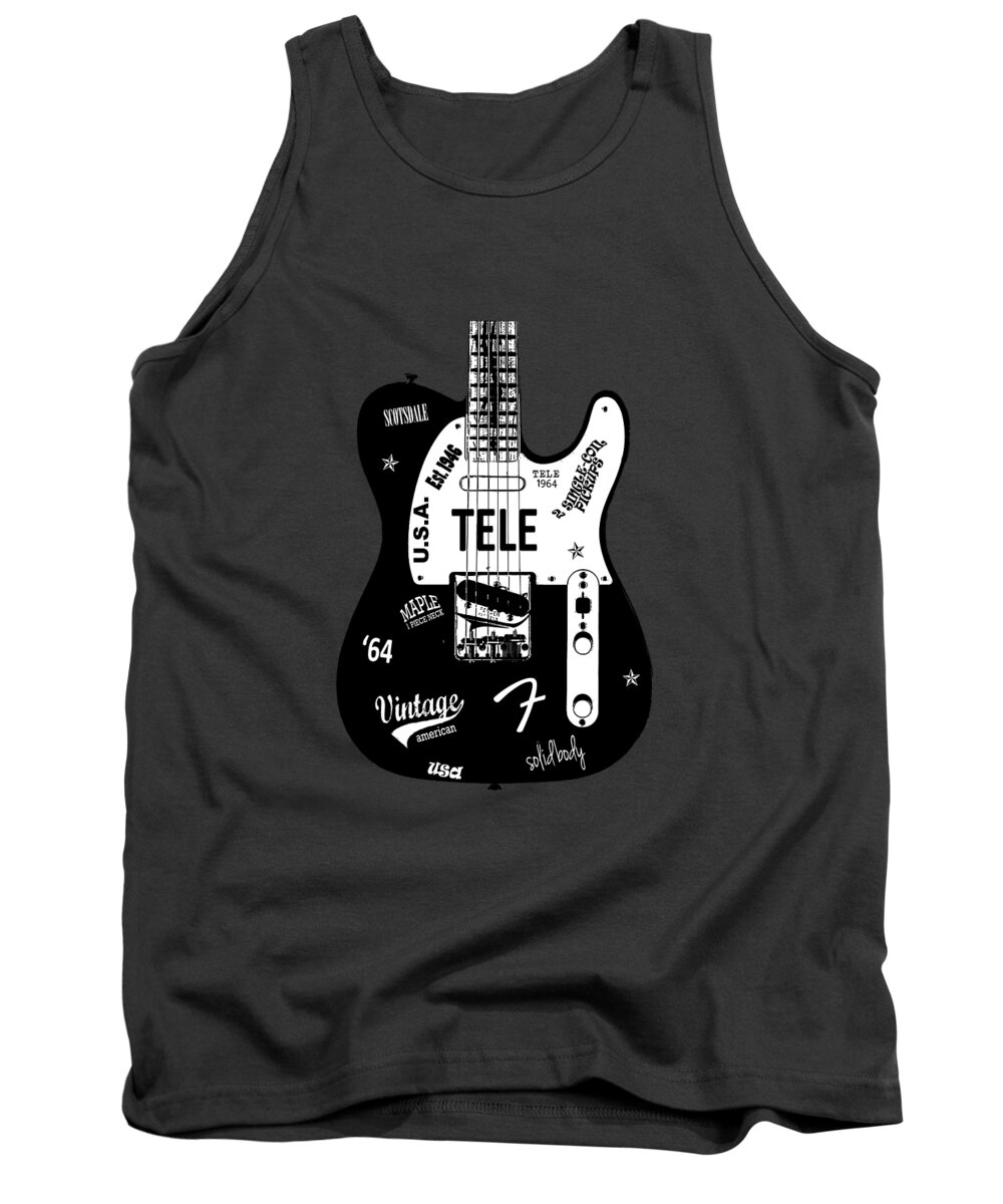 Fender Telecaster Tank Top featuring the photograph Fender Telecaster 64 by Mark Rogan