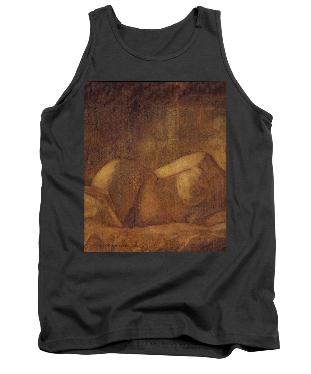 Nude Tank Top featuring the painting Figure Study by David Ladmore