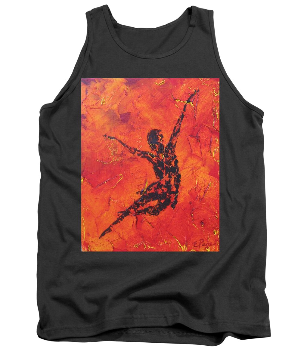 Dance Tank Top featuring the painting Fire Dancer by Emily Page