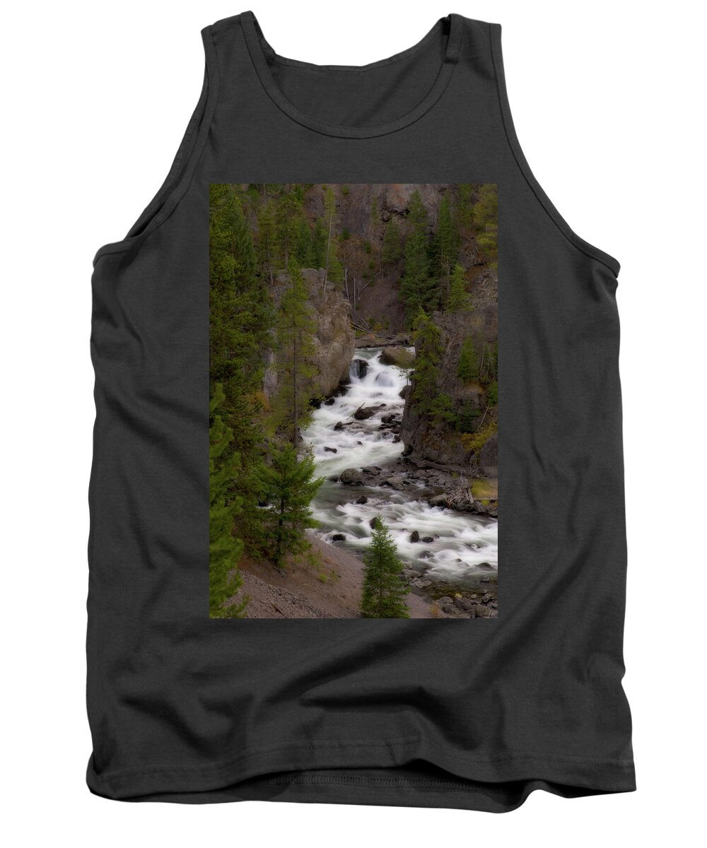 Yellowstone Tank Top featuring the photograph Firehole Canyon by Steve Stuller