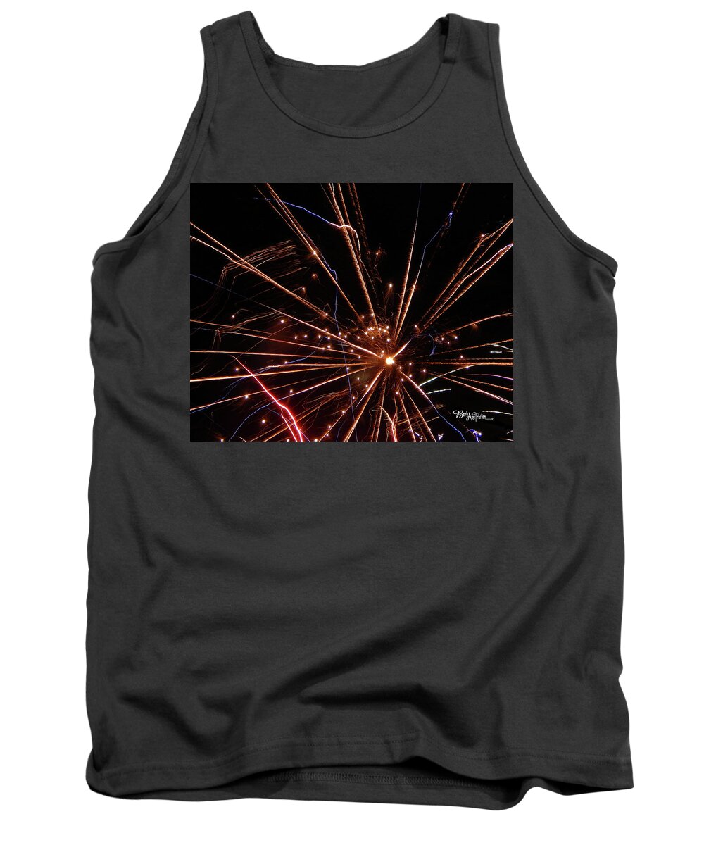 Fireworks Tank Top featuring the photograph Fireworks Blast #0703 by Barbara Tristan