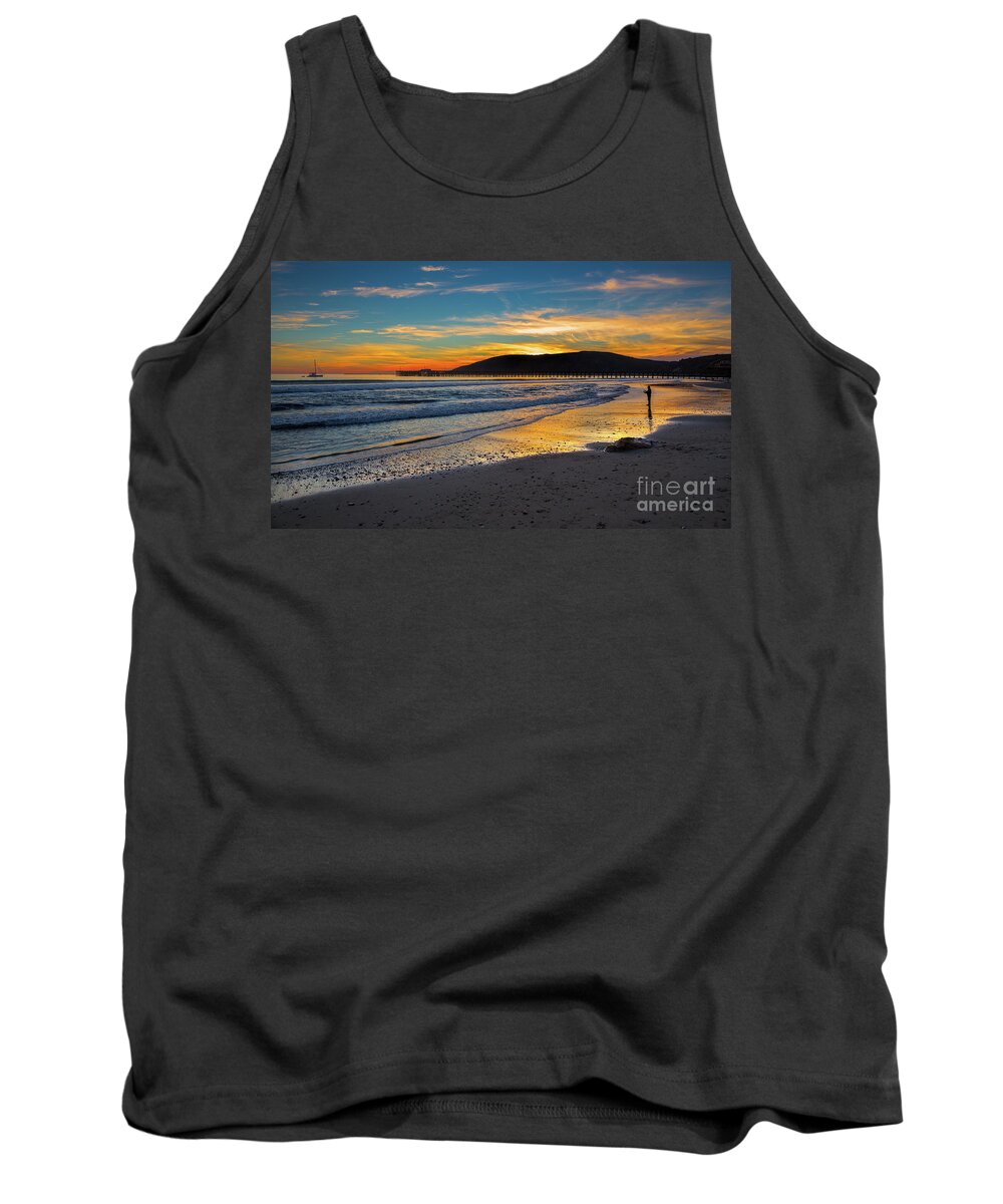 Sunset Tank Top featuring the photograph Fisherman At Sunset by Mimi Ditchie
