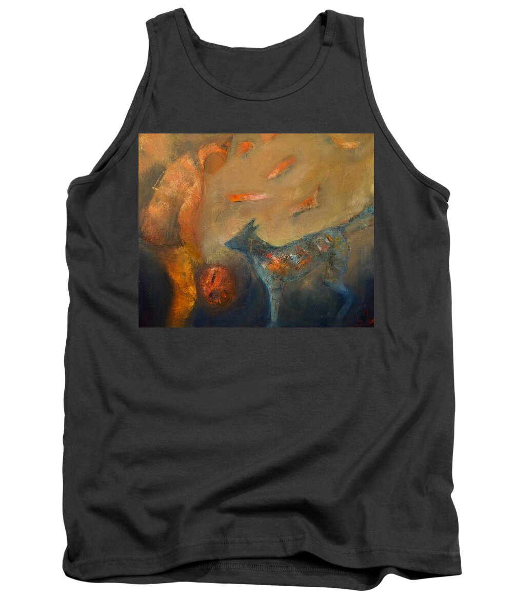 Oil Painting Tank Top featuring the painting Fishymeadow skydancers by Suzy Norris
