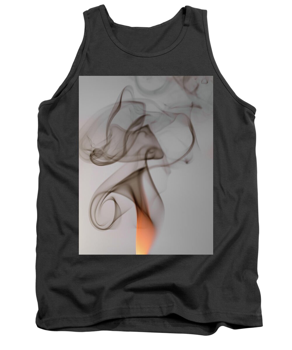 Flame Tank Top featuring the photograph Flame and Smoke Design by Christopher Johnson