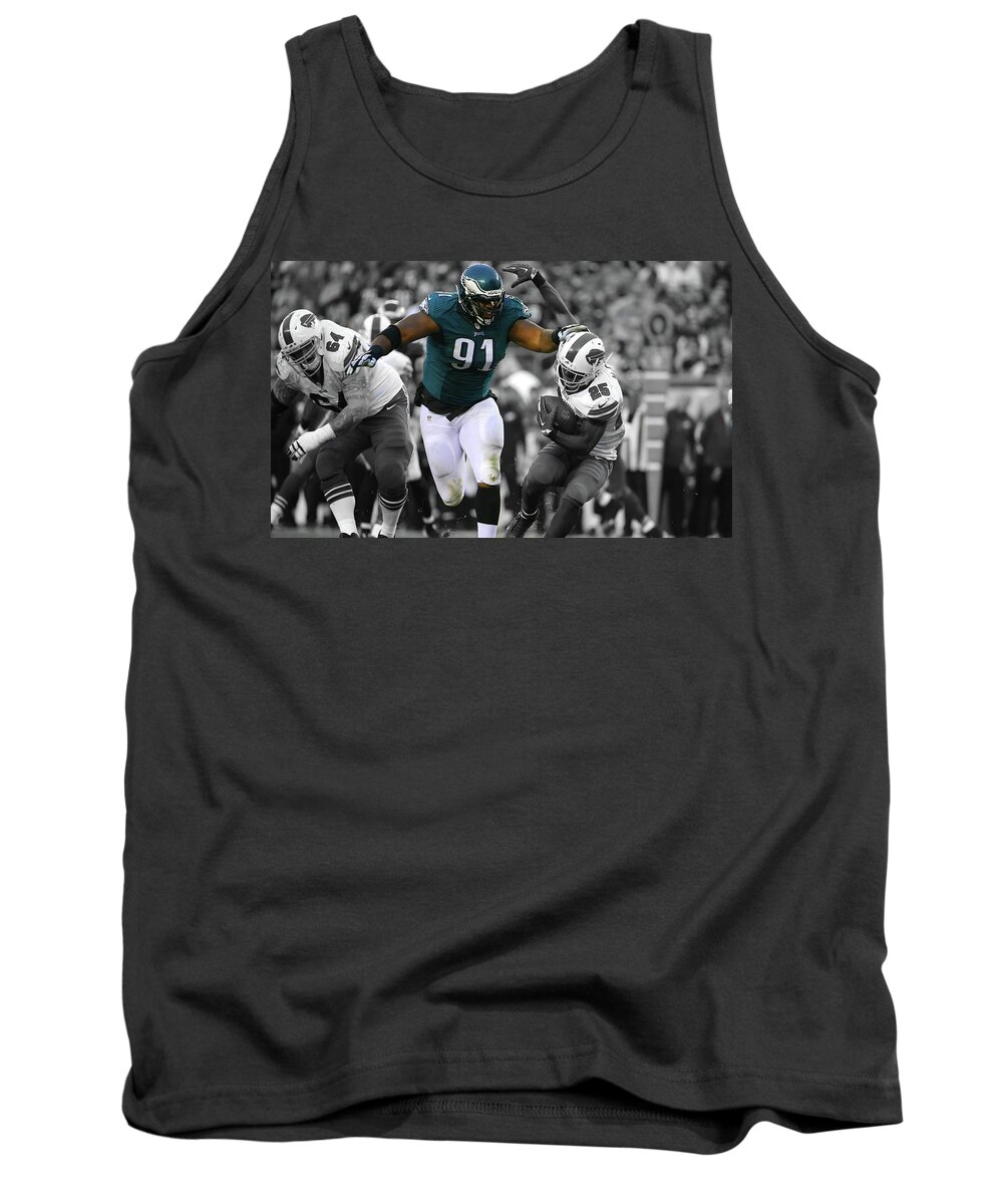 Fletcher Cox Tank Top featuring the photograph Fletcher Cox Eagles Super Bowl by Movie Poster Prints