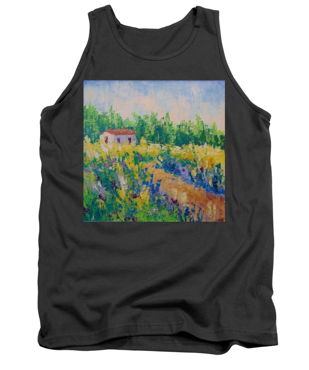 Frederic Payet Tank Top featuring the painting Fleurs sauvage de Provence by Frederic Payet
