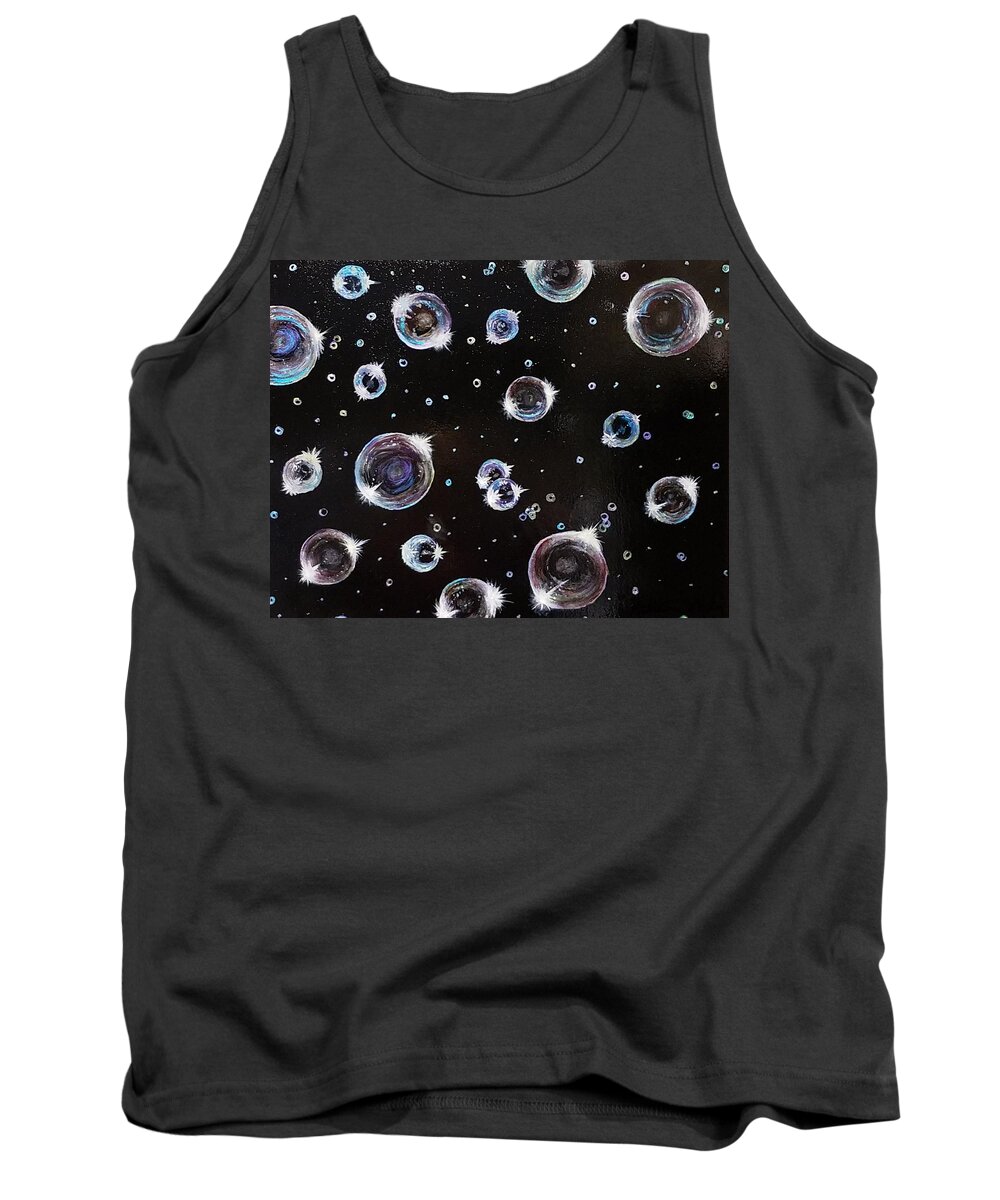 Bubbles Tank Top featuring the painting Floating bubbles by Kathlene Melvin
