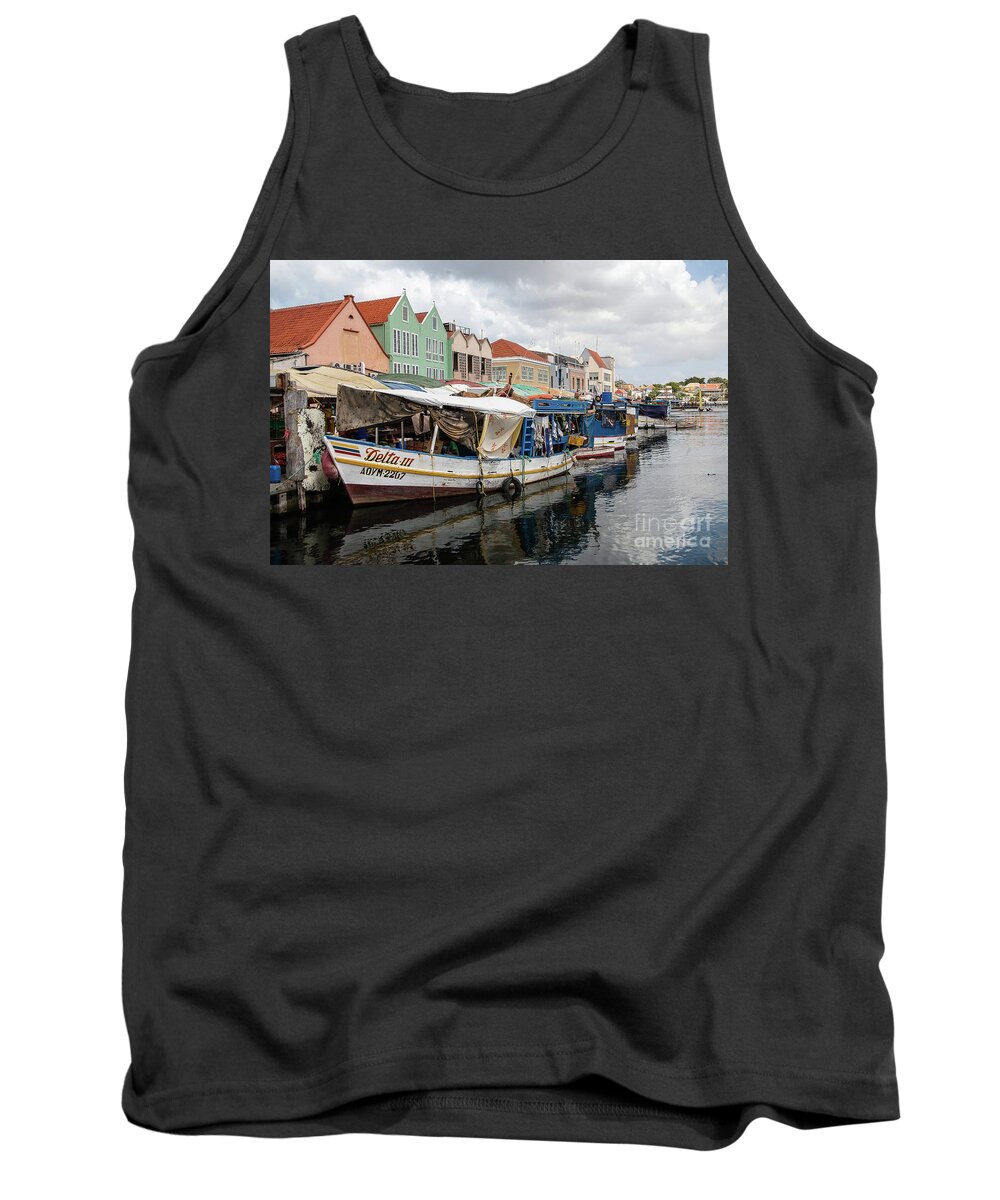 Curacao Tank Top featuring the photograph Floating Market by Kathy Strauss