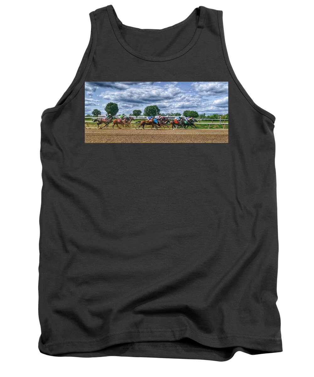 Race Horses Tank Top featuring the photograph Flying by Jeffrey Perkins
