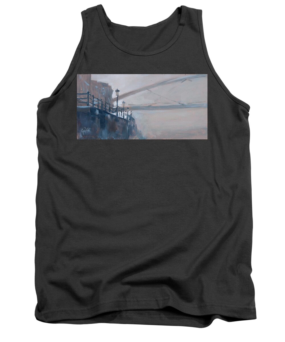 Maastricht Tank Top featuring the painting Foggy Hoeg by Nop Briex