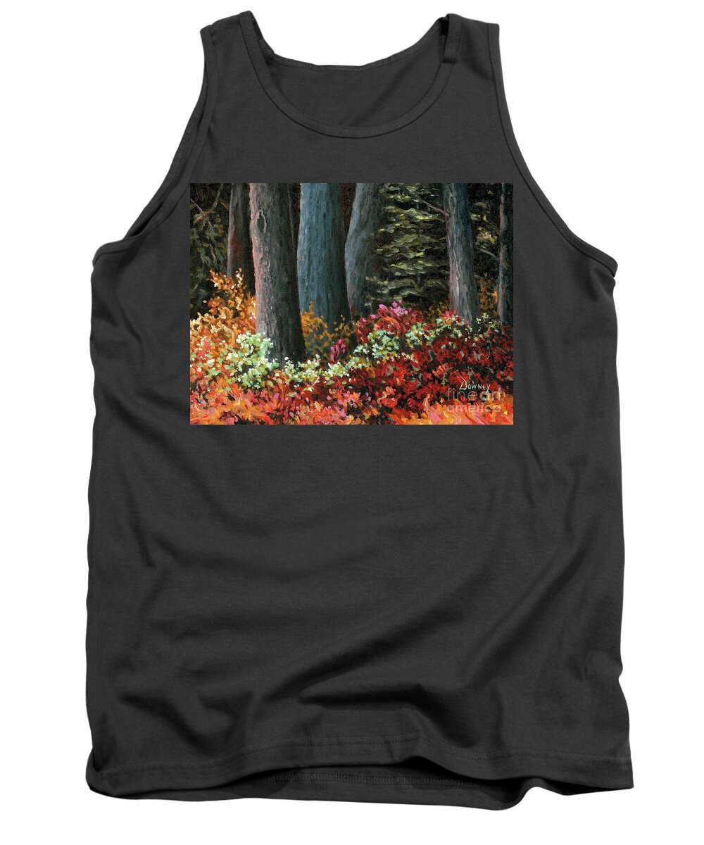 Oil Tank Top featuring the painting Forest Foliage by Carl Downey
