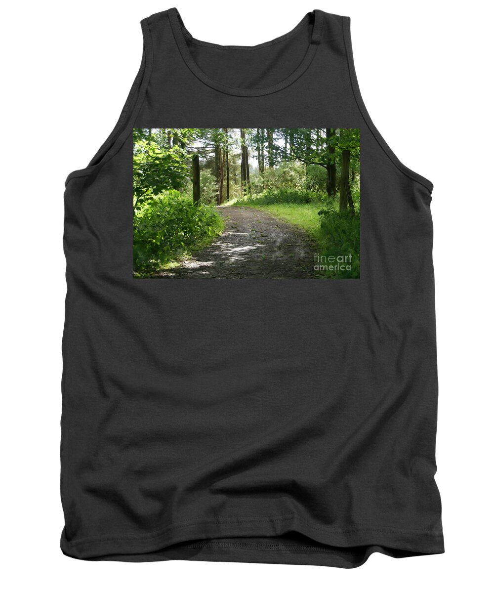 Forest Tank Top featuring the photograph Forest path. by Elena Perelman