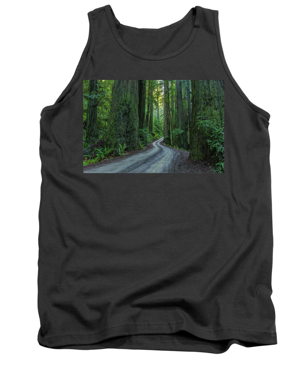 California Tank Top featuring the photograph Forest road. by Ulrich Burkhalter