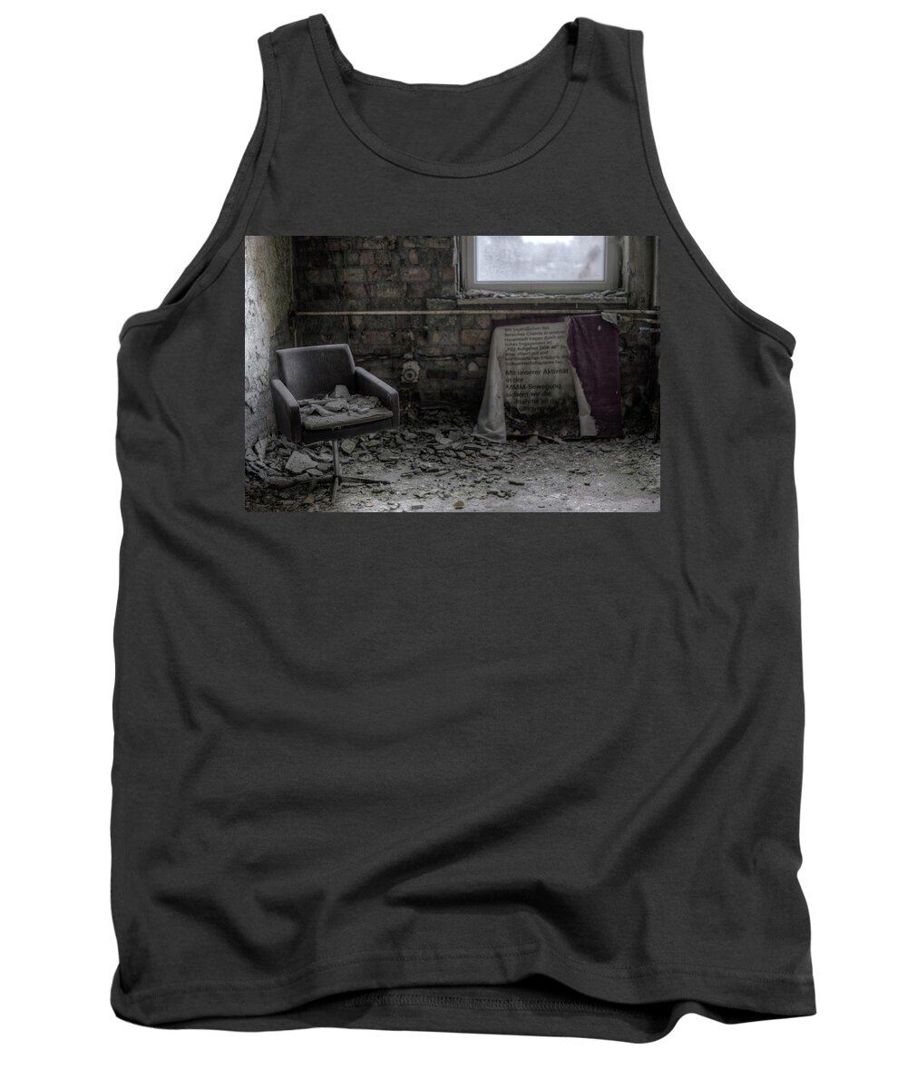 Urbex Tank Top featuring the digital art Forgotten ideologies by Nathan Wright