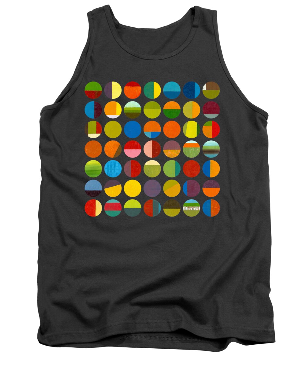 Colorful Tank Top featuring the painting Forty Nine Circles by Michelle Calkins