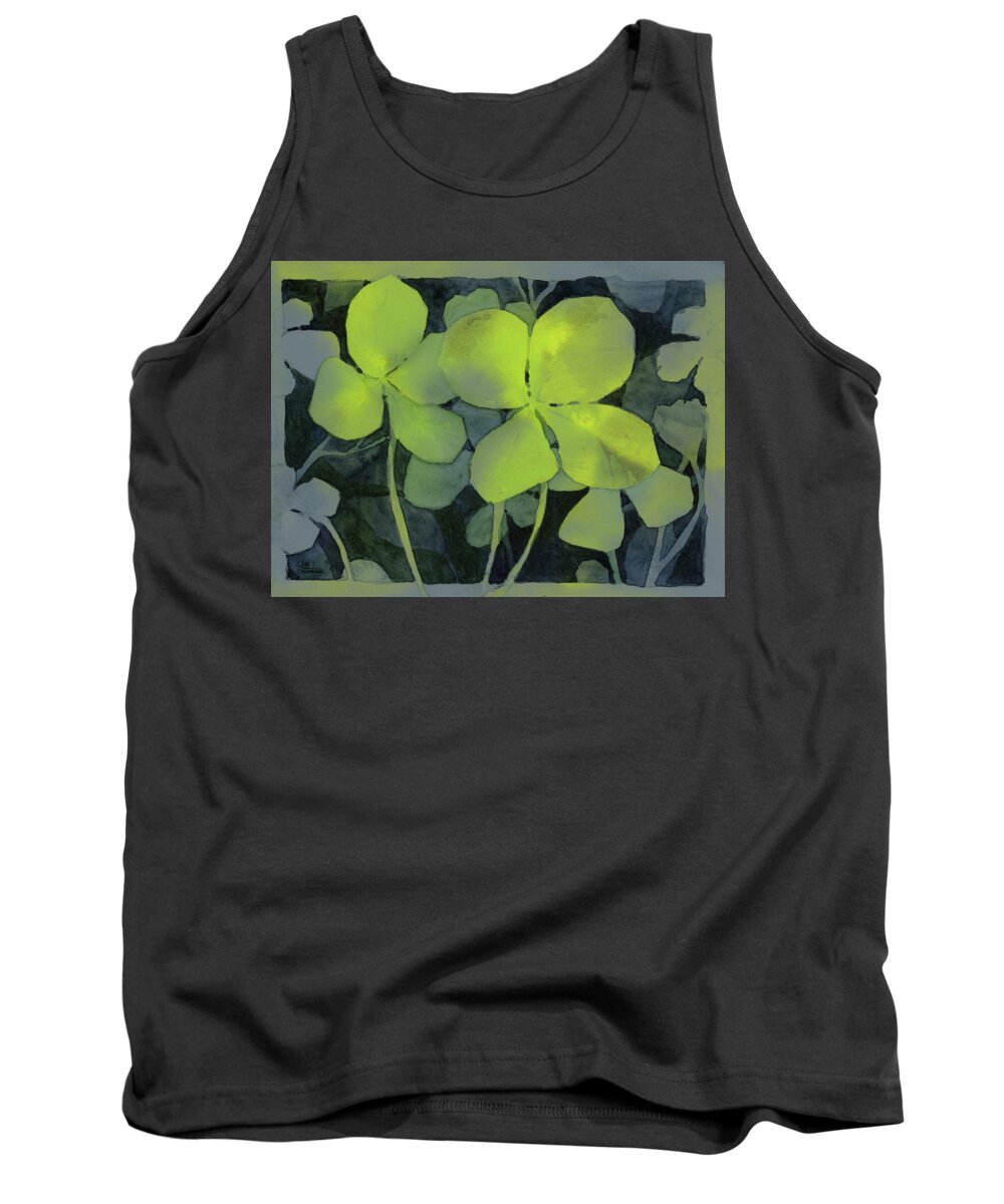 Clover Tank Top featuring the painting Four Leaf Clover Watercolor by Olga Shvartsur