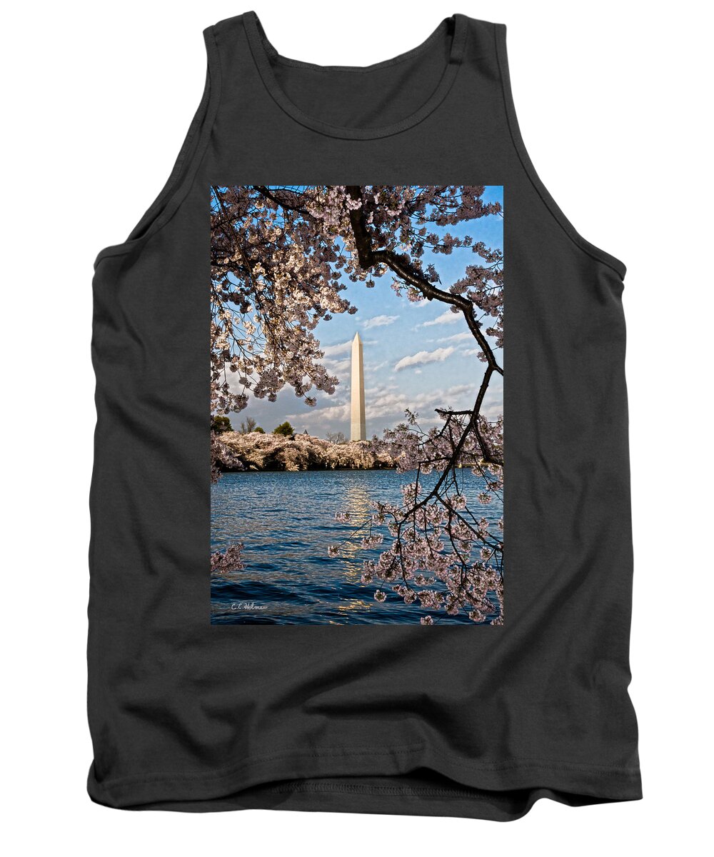 Cherry Tank Top featuring the photograph Framed With Blossoms by Christopher Holmes