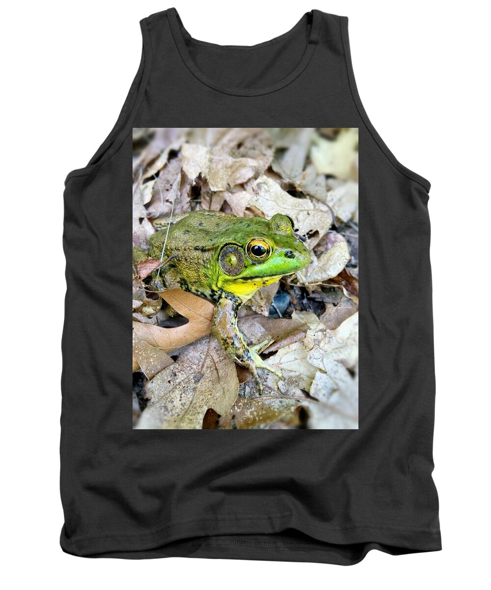 Frog Tank Top featuring the photograph Friendly Frog by Nancy Ann Healy