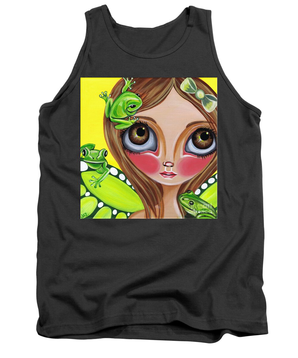 Frog Tank Top featuring the painting Frog Fairy by Jaz Higgins