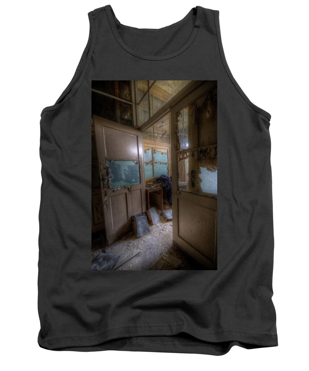 Urbex Tank Top featuring the digital art From darkness by Nathan Wright