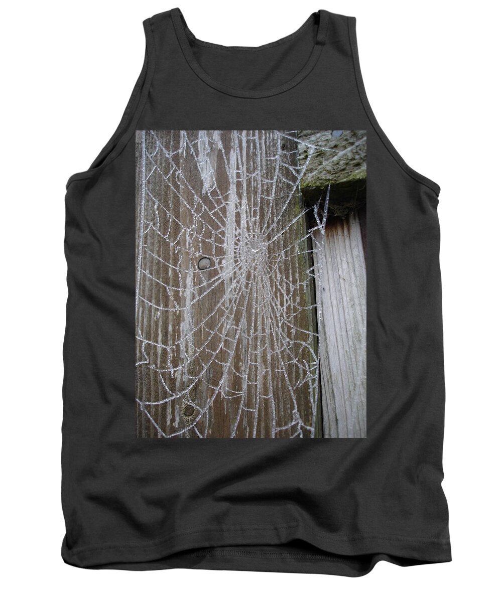 Winter Tank Top featuring the photograph Frosty Web by Susan Baker