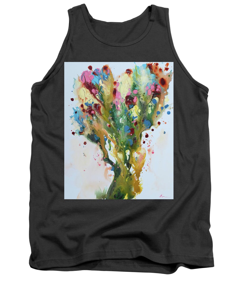 Flower Tank Top featuring the painting Full Bloom by Katrina Nixon