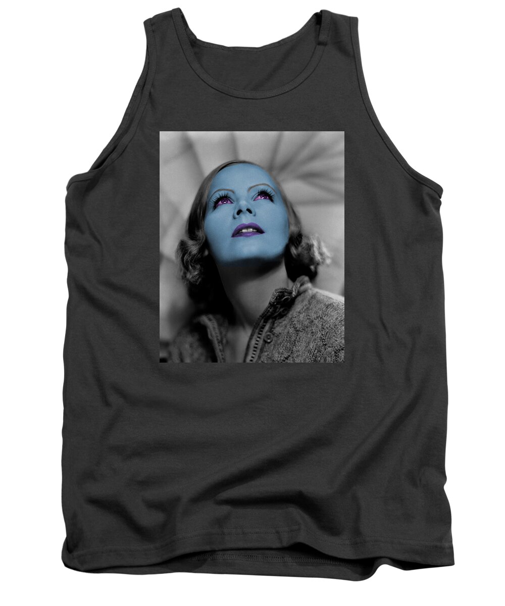 Greta Garbo Tank Top featuring the photograph Garbo in blue by Emme Pons