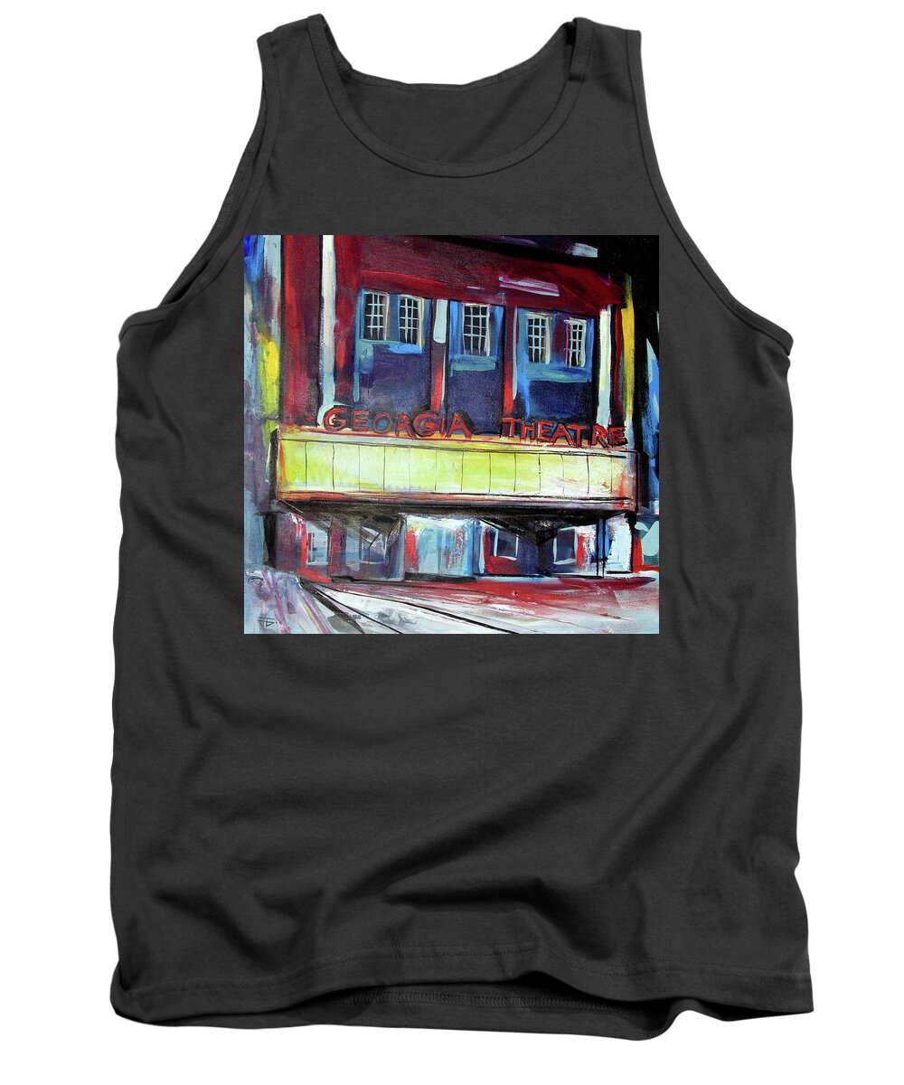 Georgia Theatre Tank Top featuring the painting Georgia Theatre by John Gholson