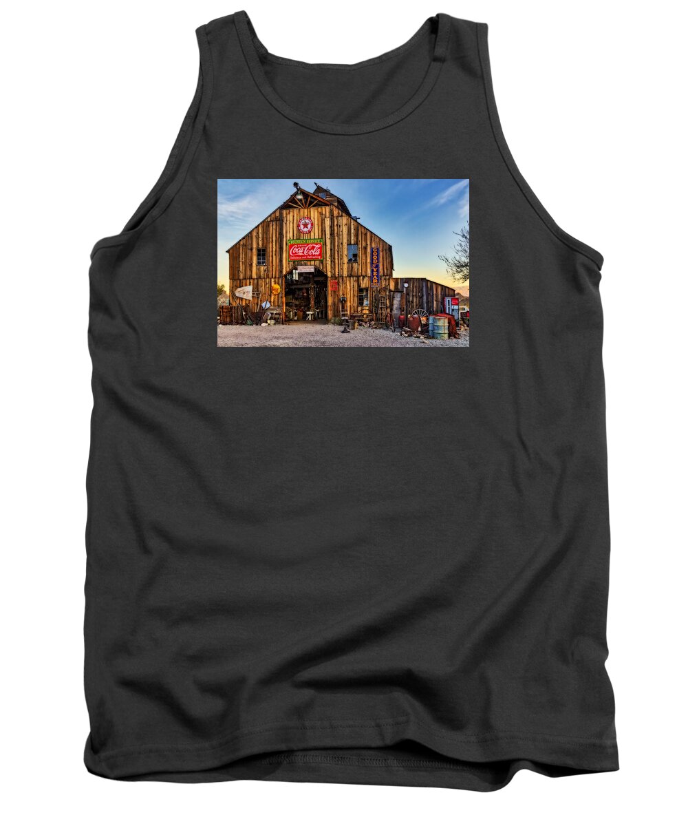 Americana Tank Top featuring the photograph Ghost Town Barn by Susan Candelario