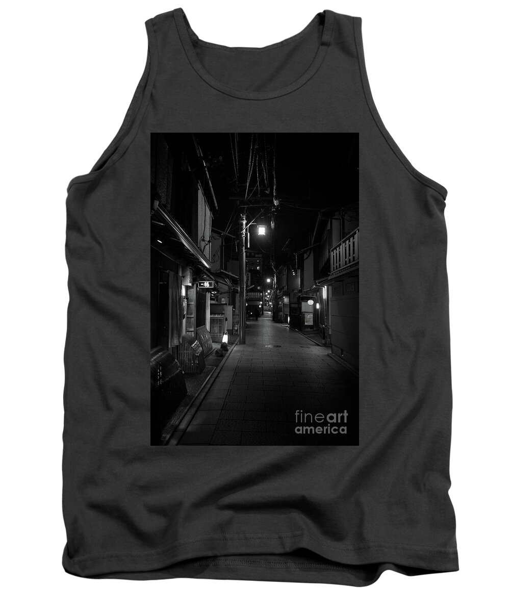 Travel Tank Top featuring the photograph Gion Street Lights, Kyoto Japan by Perry Rodriguez
