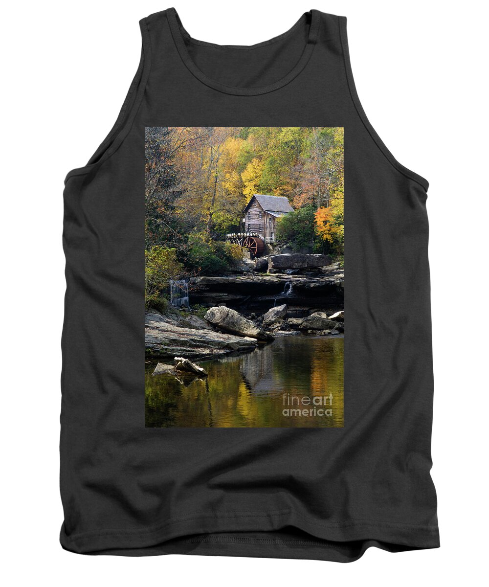 Glade Tank Top featuring the photograph Glade Creek Grist Mill - D009975 by Daniel Dempster