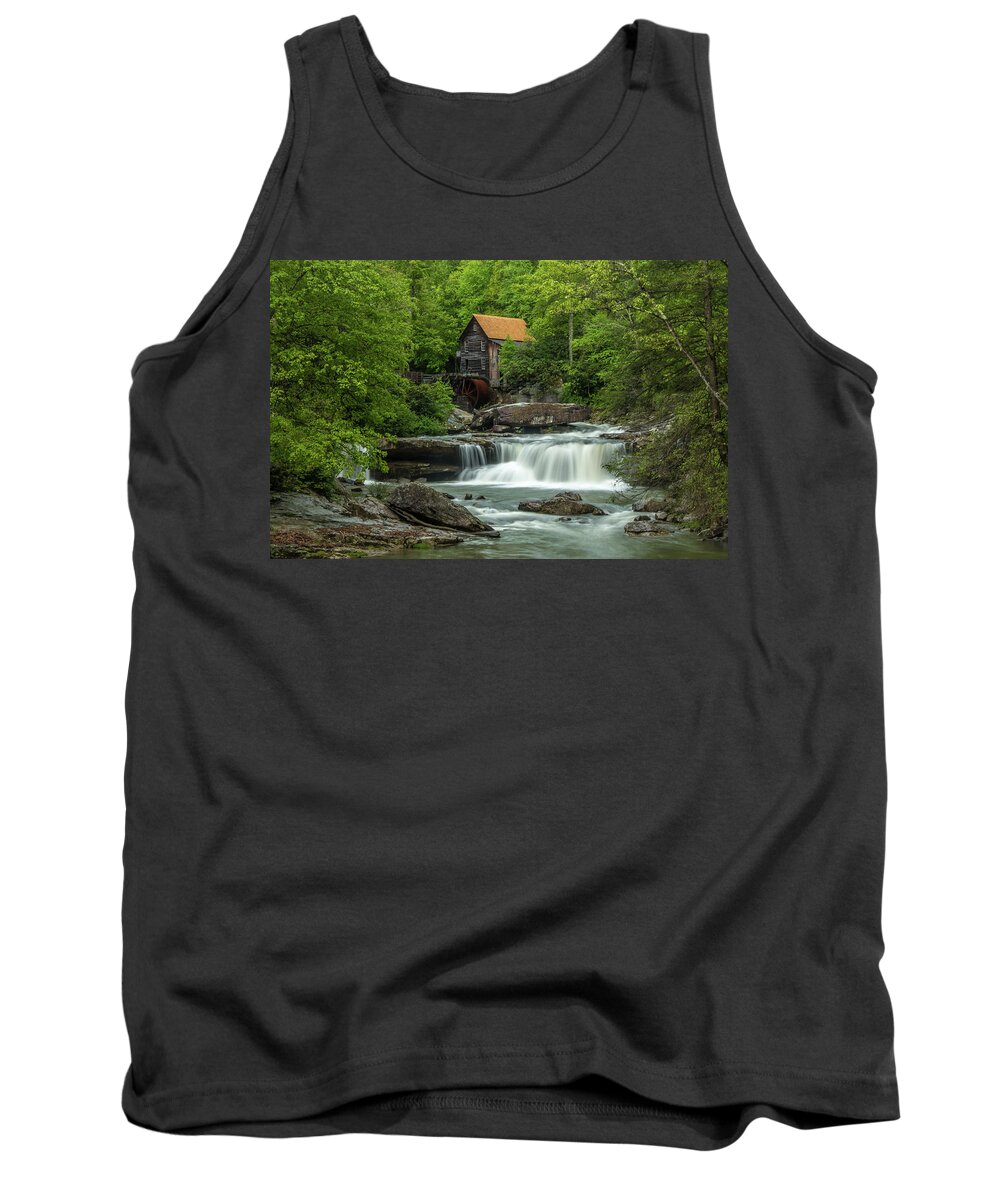 Landscape Tank Top featuring the photograph Glade Creek Grist Mill in May by Chris Berrier