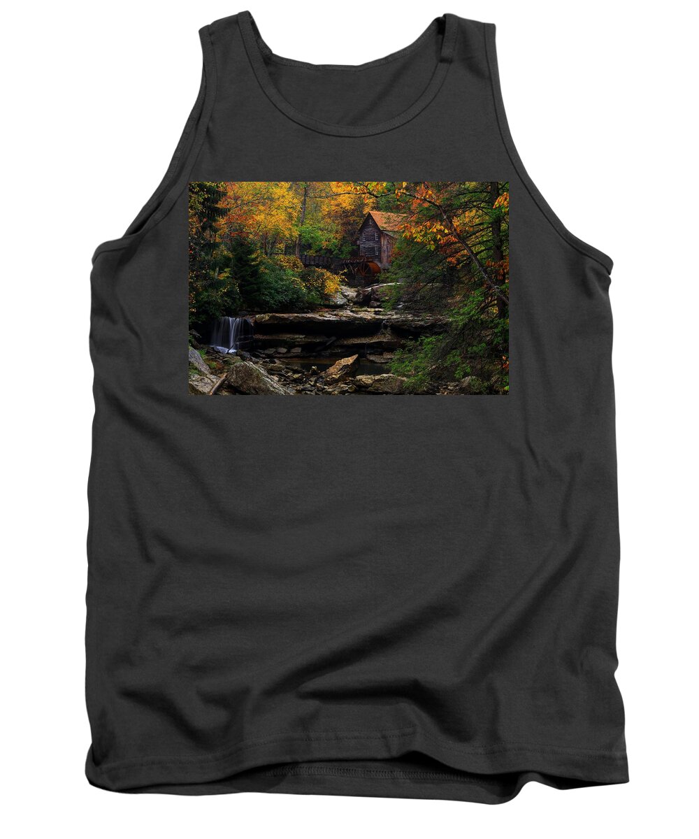 Glades Creek Grist Mill Tank Top featuring the photograph Glades Creek Grist Mill West Virginia by Carol Montoya