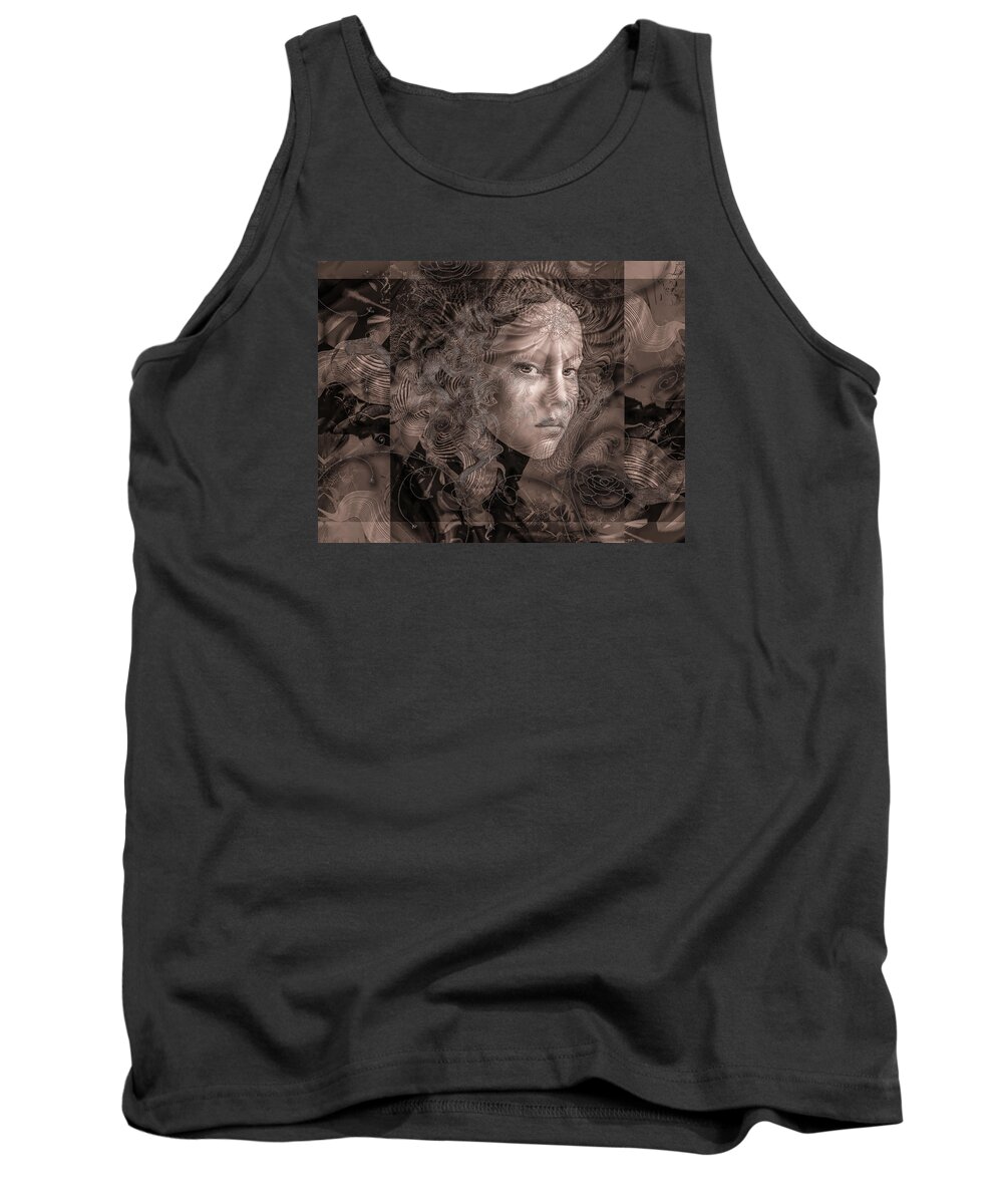 Young Woman Portrait Tank Top featuring the digital art Glaze by Judith Barath