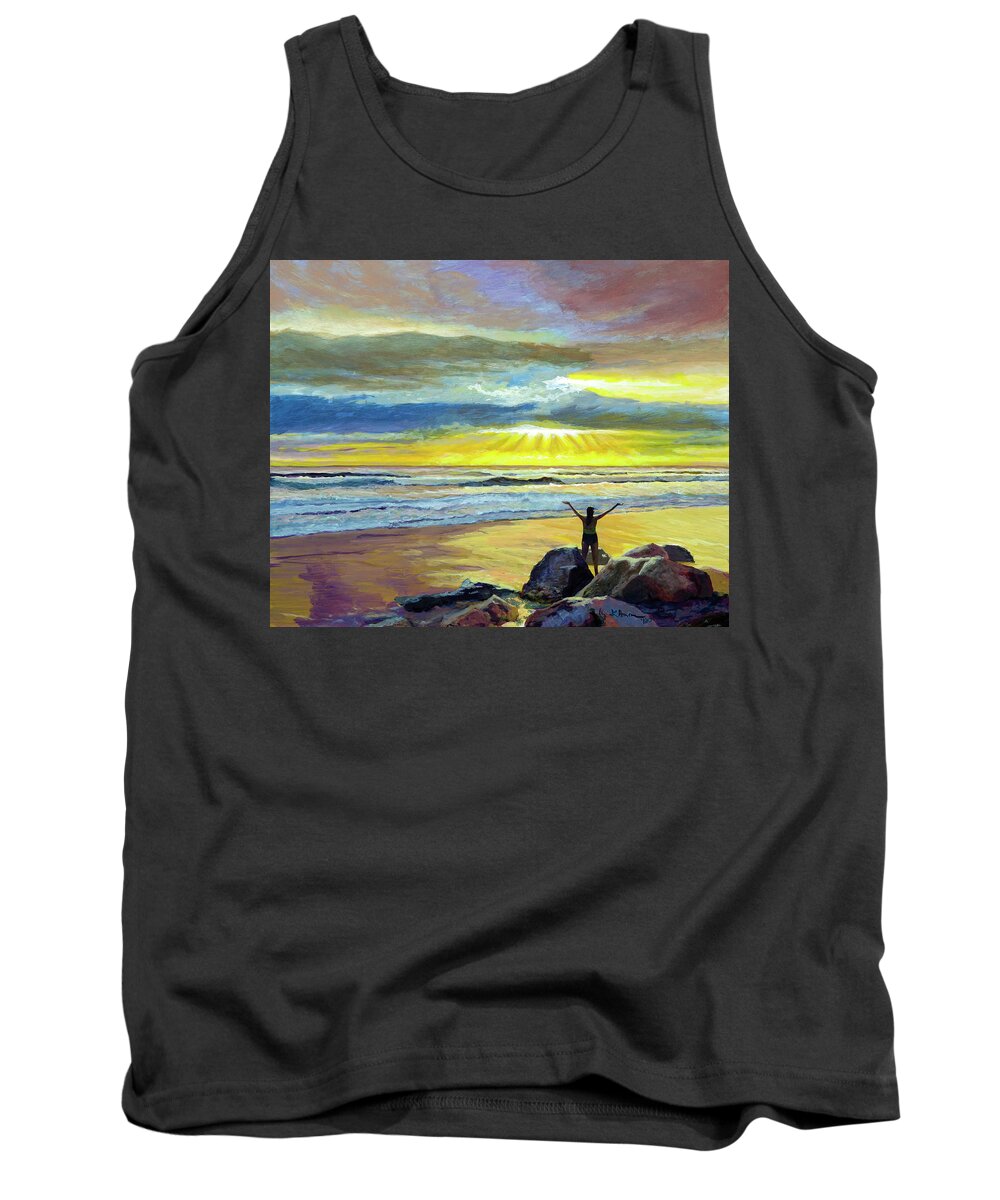 Glory Tank Top featuring the painting Glorious Day by Lynn Hansen