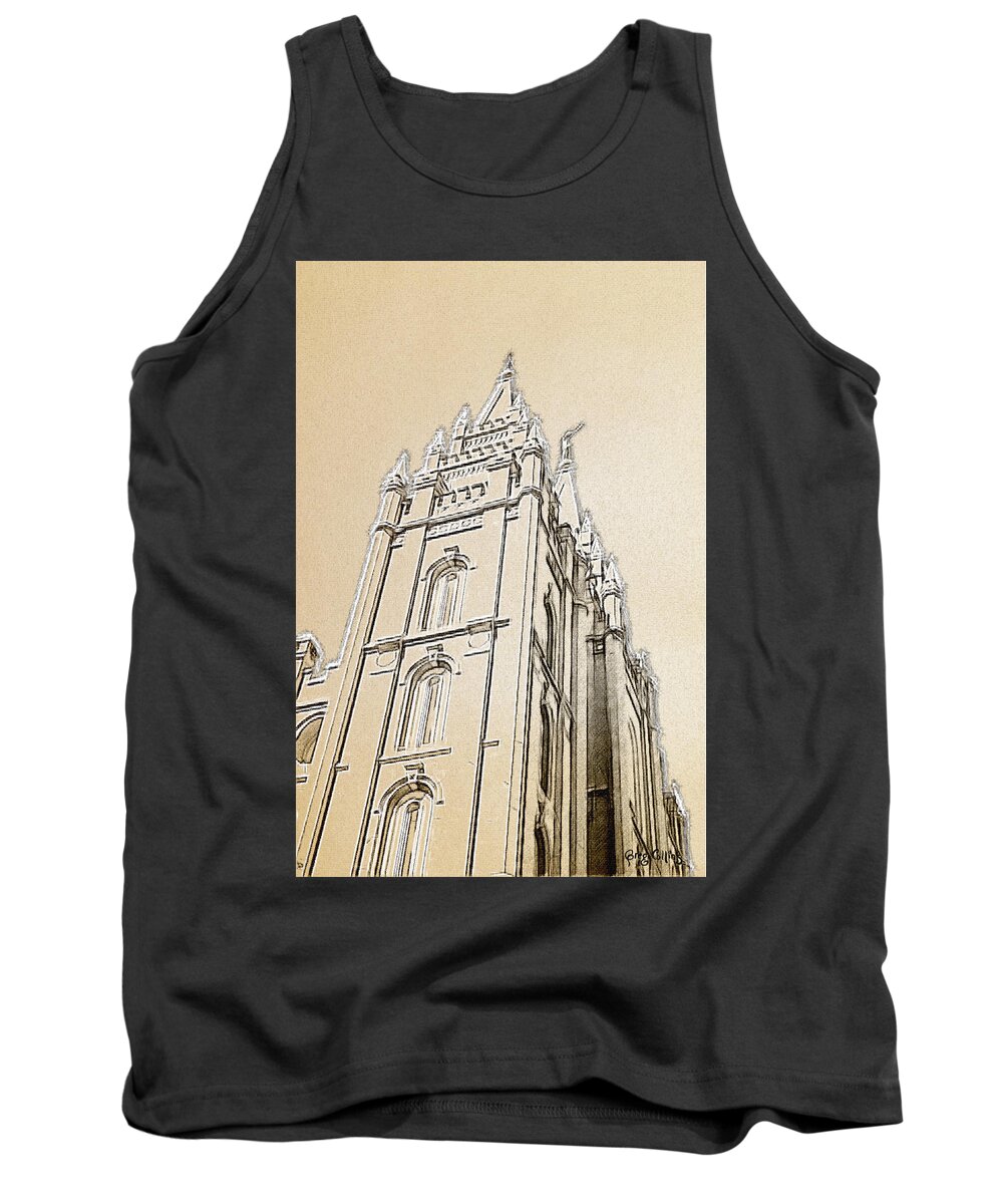 Temple Tank Top featuring the digital art Glory and Majesty by Greg Collins