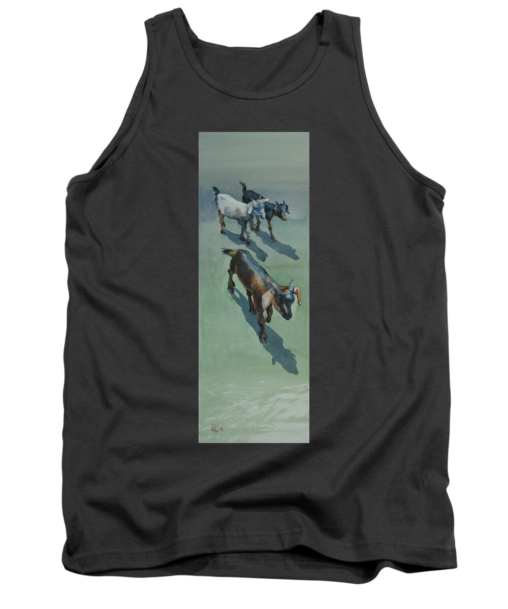 Goat Tank Top featuring the painting Goat by Helal Uddin