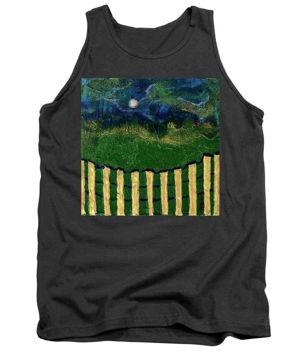 Evening Tank Top featuring the painting Golden Evening by Donna Blackhall