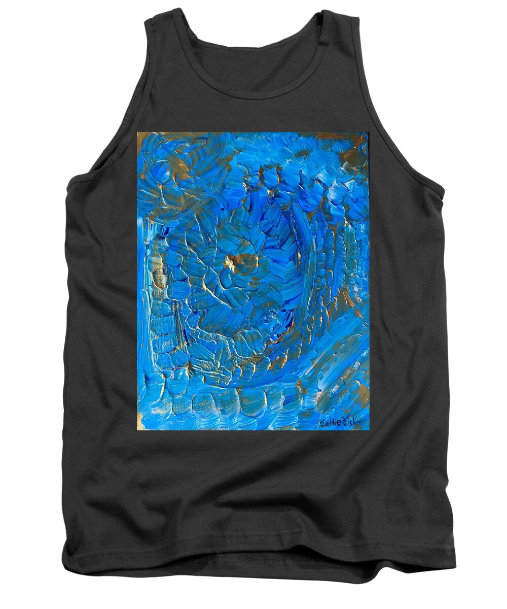 Acrylic Tank Top featuring the painting Golden Flowers by Dottie Visker
